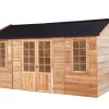 Standard OAKLEY, ready to bolt to a concrete slab or you can use our HD floor. Several other optional accessories are also available. The cedar range is supplied unpainted and is not lined or insulated but can be used as supplied, talk to us about any extra needs you may have.