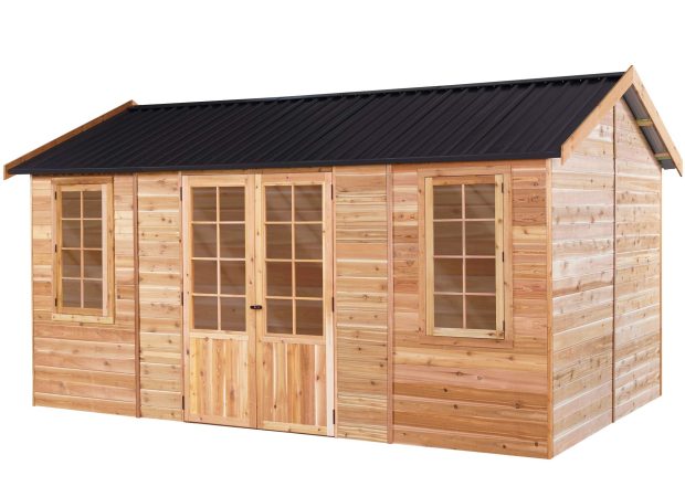 Standard OAKLEY, ready to bolt to a concrete slab or you can use our HD floor. Several other optional accessories are also available. The cedar range is supplied unpainted and is not lined or insulated but can be used as supplied, talk to us about any extra needs you may have.