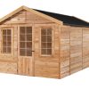Standard SPRUCE, ready to bolt to a concrete slab or you can use our HD floor. Several other optional accessories are also available. The cedar range is supplied unpainted and is not lined or insulated but can be used as supplied, talk to us about any extra needs you may have.