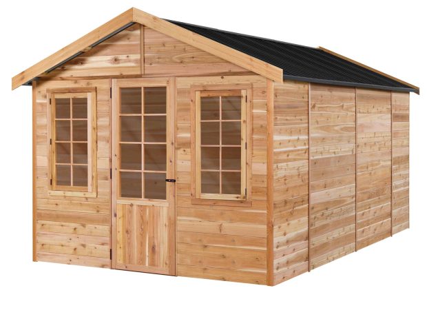 Standard SPRUCE, ready to bolt to a concrete slab or you can use our HD floor. Several other optional accessories are also available. The cedar range is supplied unpainted and is not lined or insulated but can be used as supplied, talk to us about any extra needs you may have.